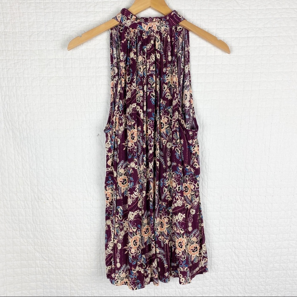 Torrid Sleeveless Purple Paisley Tie Neck Top Summer girls night boho - Picture 3 of 9